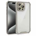 For iPhone 15 Pro Shockproof Acrylic Phone Case with Lens Glass Film(Grey)