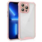 For iPhone 13 Pro Shockproof Acrylic Phone Case with Lens Glass Film(Pink)