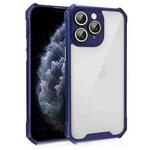 For iPhone 11 Pro Max Shockproof Acrylic Phone Case with Lens Glass Film(Blue)