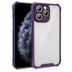 For iPhone 11 Pro Max Shockproof Acrylic Phone Case with Lens Glass Film(Purple)