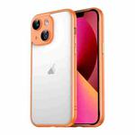 For iPhone 13 Macaron PC Phone Pure Border Frame with Lens Glass Film(Orange)