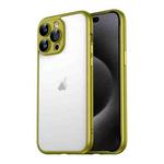 For iPhone 15 Pro Macaron PC Phone Pure Border Frame with Lens Glass Film(Green)