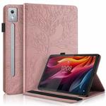 For Lenovo Tab P12 / Xiaoxin Pad Pro 12.7 2025 Life Tree Series Horizontal Flip Leather Tablet Case(Rose Gold)