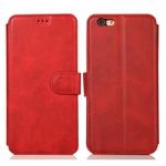 For iPhone 6 / 6s Calf Texture Magnetic Buckle Horizontal Flip Leather Case with Holder & Card Slots & Wallet & Photo Frame(Red)