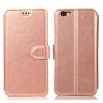 For iPhone 6 / 6s Calf Texture Magnetic Buckle Horizontal Flip Leather Case with Holder & Card Slots & Wallet & Photo Frame(Rose Gold)