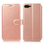 For iPhone 7 Plus / 8 Plus Calf Texture Magnetic Buckle Horizontal Flip Leather Case with Holder & Card Slots & Wallet & Photo Frame(Rose Gold)