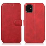 For iPhone 12 / 12 Pro Calf Texture Magnetic Buckle Horizontal Flip Leather Case with Holder & Card Slots & Wallet & Photo Frame(Red)