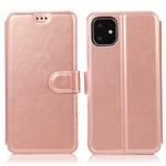 For iPhone 12 / 12 Pro Calf Texture Magnetic Buckle Horizontal Flip Leather Case with Holder & Card Slots & Wallet & Photo Frame(Rose Gold)