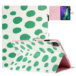 For iPad 10th Gen 10.9 2022 Dot Pattern Leather Smart Tablet Case(White Green Dot)