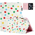 For iPad mini 6 Dot Pattern Leather Smart Tablet Case(White Colorful Dot)
