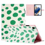 For Samsung Galaxy Tab A8 10.5 2021 X200 Dot Pattern Leather Smart Tablet Case(White Green Dot)