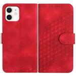 For iPhone 12/12 Pro YX0060 Elephant Head Embossed Phone Leather Case with Lanyard(Red)