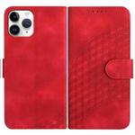 For iPhone 11 Pro YX0060 Elephant Head Embossed Phone Leather Case with Lanyard(Red)