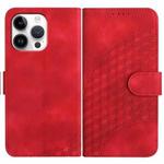 For iPhone 16 Pro Max YX0060 Elephant Head Embossed Phone Leather Case with Lanyard(Red)