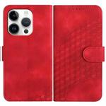 For iPhone 16 Pro YX0060 Elephant Head Embossed Phone Leather Case with Lanyard(Red)