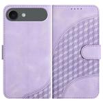 For iPhone 17 Air YX0060 Elephant Head Embossed Phone Leather Case with Lanyard(Light Purple)