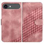 For iPhone 17 Air YX0060 Elephant Head Embossed Phone Leather Case with Lanyard(Pink)