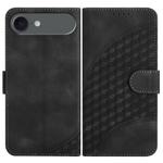 For iPhone 17 Air YX0060 Elephant Head Embossed Phone Leather Case with Lanyard(Black)