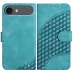 For iPhone 17 Air YX0060 Elephant Head Embossed Phone Leather Case with Lanyard(Light Blue)