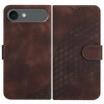 For iPhone 17 Air YX0060 Elephant Head Embossed Phone Leather Case with Lanyard(Coffee)