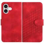 For iPhone 17 YX0060 Elephant Head Embossed Phone Leather Case with Lanyard(Red)