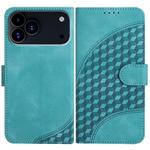 For iPhone 17 Pro Max YX0060 Elephant Head Embossed Phone Leather Case with Lanyard(Light Blue)