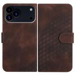 For iPhone 17 Pro Max YX0060 Elephant Head Embossed Phone Leather Case with Lanyard(Coffee)