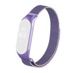 For Xiaomi Mi Band 5 Milano Solid Color Magnetic Stainless Steel Watch Band(Dazzling Purple)