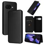 For Google Pixel 9a Carbon Fiber Texture Flip Leather Phone Case(Black)