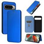 For Google Pixel 10 Pro XL 5G Global Carbon Fiber Texture Flip Leather Phone Case(Blue)