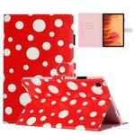 For Samsung Galaxy Tab A7 Lite T220 Dot Pattern Leather Tablet Case(Red White)