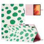 For Samsung Galaxy Tab A7 Lite T220 Dot Pattern Leather Tablet Case(White Green Dot)