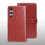 For Samsung Galaxy S23 FE 5G idewei Crocodile Texture Leather Phone Case(Red)