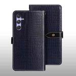 For Samsung Galaxy S23 FE 5G idewei Crocodile Texture Leather Phone Case(Dark Blue)