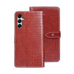 For Samsung Galaxy M34 5G / F34 5G idewei Crocodile Texture Leather Phone Case(Red)