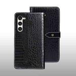 For Samsung Galaxy S24 5G idewei Crocodile Texture Leather Phone Case(Black)