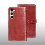 For Samsung Galaxy S24+ 5G idewei Crocodile Texture Leather Phone Case(Red)