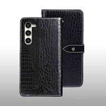 For Samsung Galaxy S24+ 5G idewei Crocodile Texture Leather Phone Case(Black)