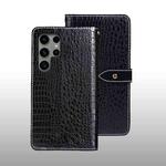 For Samsung Galaxy S24 Ultra 5G idewei Crocodile Texture Leather Phone Case(Black)