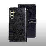 For Samsung Galaxy A25 5G idewei Crocodile Texture Leather Phone Case(Black)