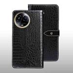 For Realme 11 5G idewei Crocodile Texture Leather Phone Case(Black)