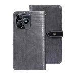 For Realme C53 4G / Narzo N53 idewei Crocodile Texture Leather Phone Case(Grey)