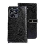 For Realme C53 4G / Narzo N53 idewei Crocodile Texture Leather Phone Case(Black)