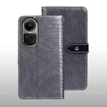 For OPPO Reno10 / Reno10 Pro Global idewei Crocodile Texture Leather Phone Case(Grey)
