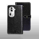 For OPPO Reno11 Pro 5G Global idewei Crocodile Texture Leather Phone Case(Black)