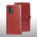 For Nokia XR21 idewei Crocodile Texture Leather Phone Case(Red)