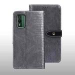For Nokia XR21 idewei Crocodile Texture Leather Phone Case(Grey)