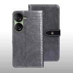 For Asus Zenfone 10 idewei Crocodile Texture Leather Phone Case(Grey)