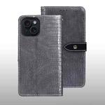 For iPhone 15 Pro idewei Crocodile Texture Leather Phone Case(Grey)