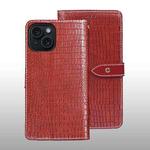 For iPhone 15 Pro Max idewei Crocodile Texture Leather Phone Case(Red)